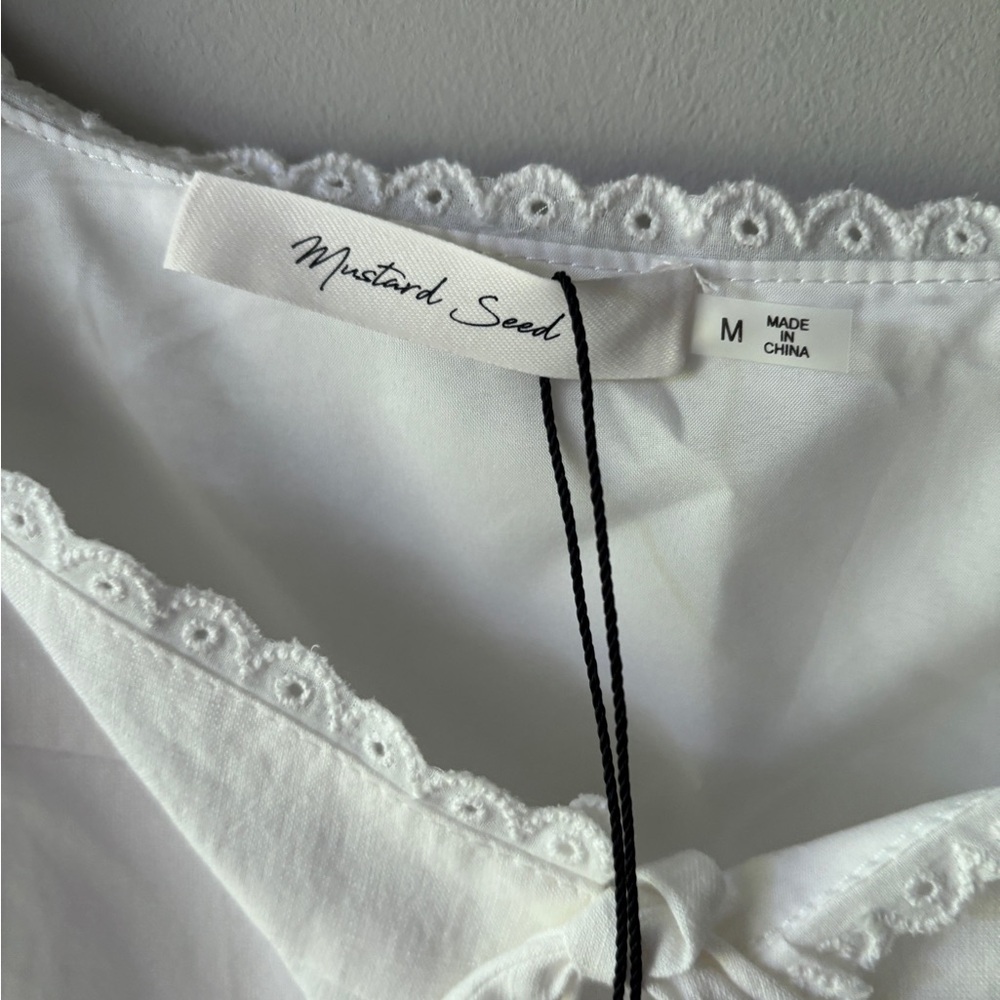 NWT Mustard Seed White Tie Front Tank | M - Picture 3 of 7